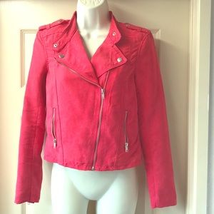 Fashion Motorcycle Jacket - Pink